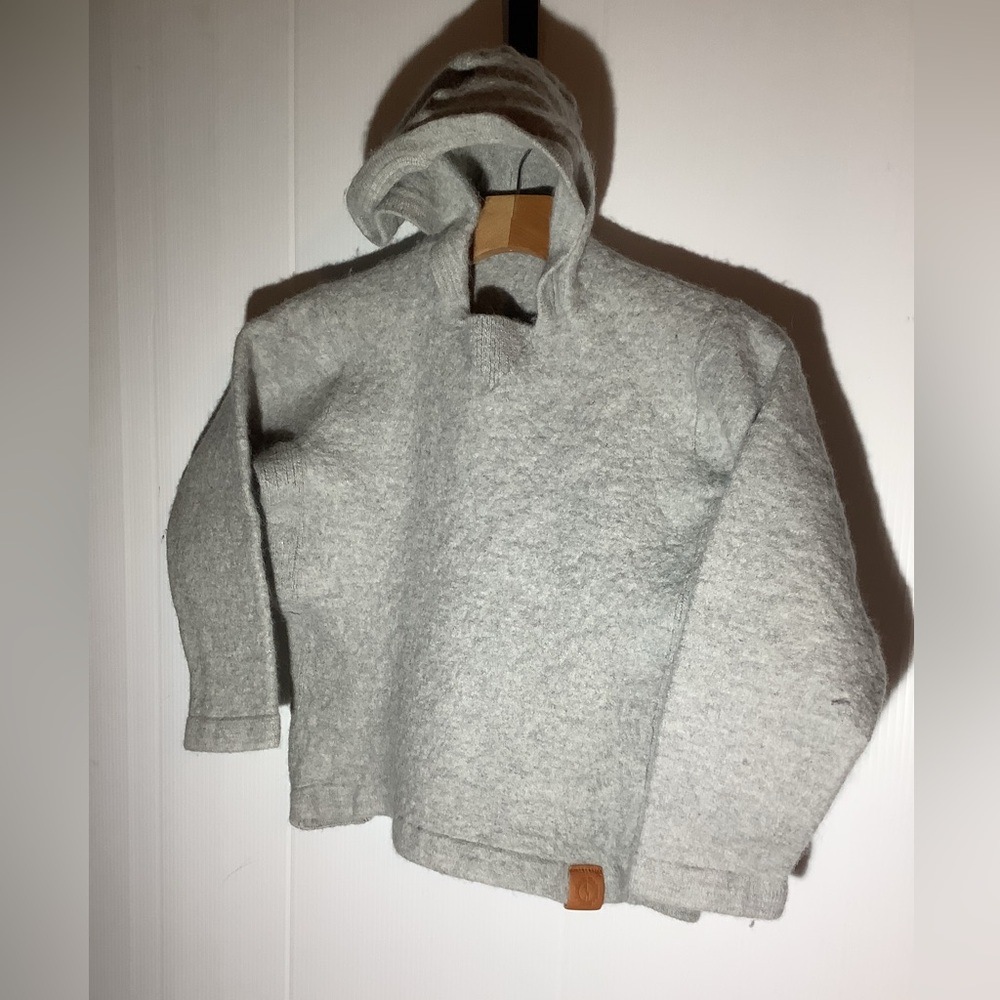 PAKA Alpaca Wool Hoodie Sweater | Handmade | Light Gray been washed